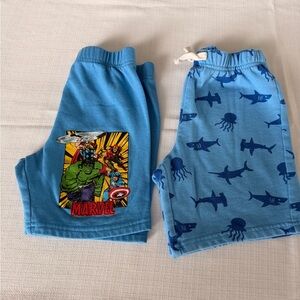 Marvel Boys Blue Superhero & Shark Print Shorts